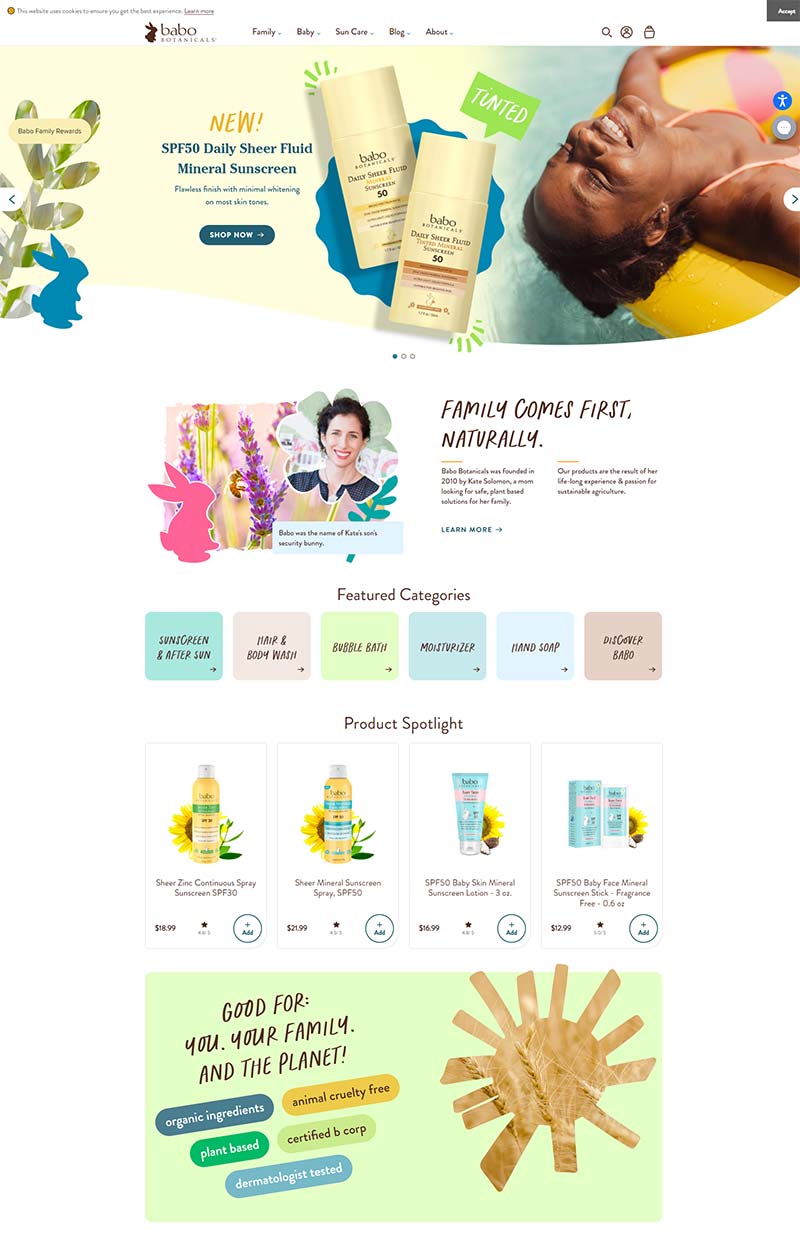 Babo Botanicals 美国天然清洁护肤品牌购物网站