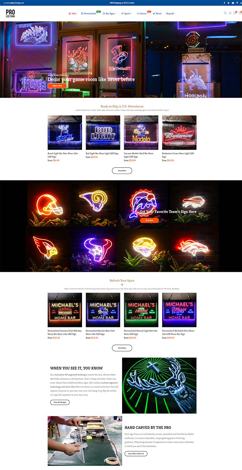Pro LED Sign 美国霓虹灯LED标牌订购网站