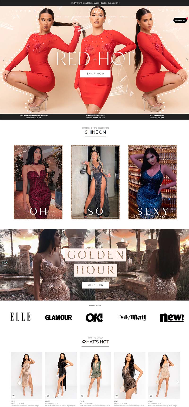 Nazz Collection 英国性感女装品牌购物网站