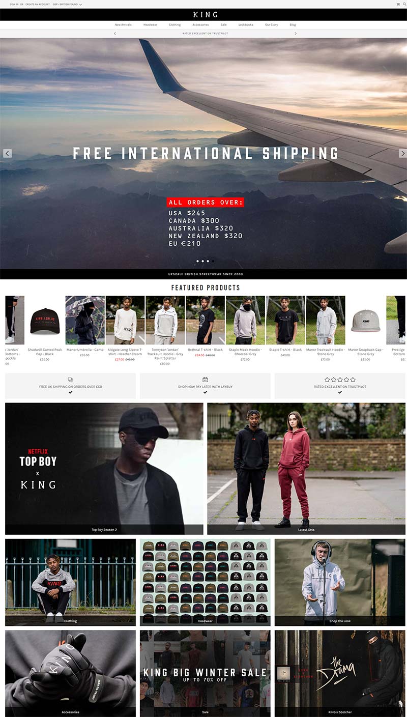 King Apparel 英国街头服饰品牌购物网站