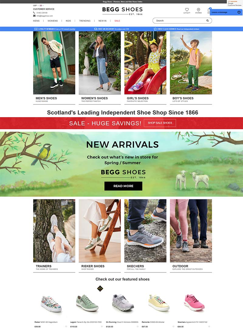 Begg Shoes 英国经典鞋履品牌购物网站