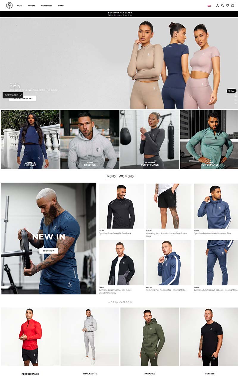 Gym King 英国运动服饰品牌购物网站