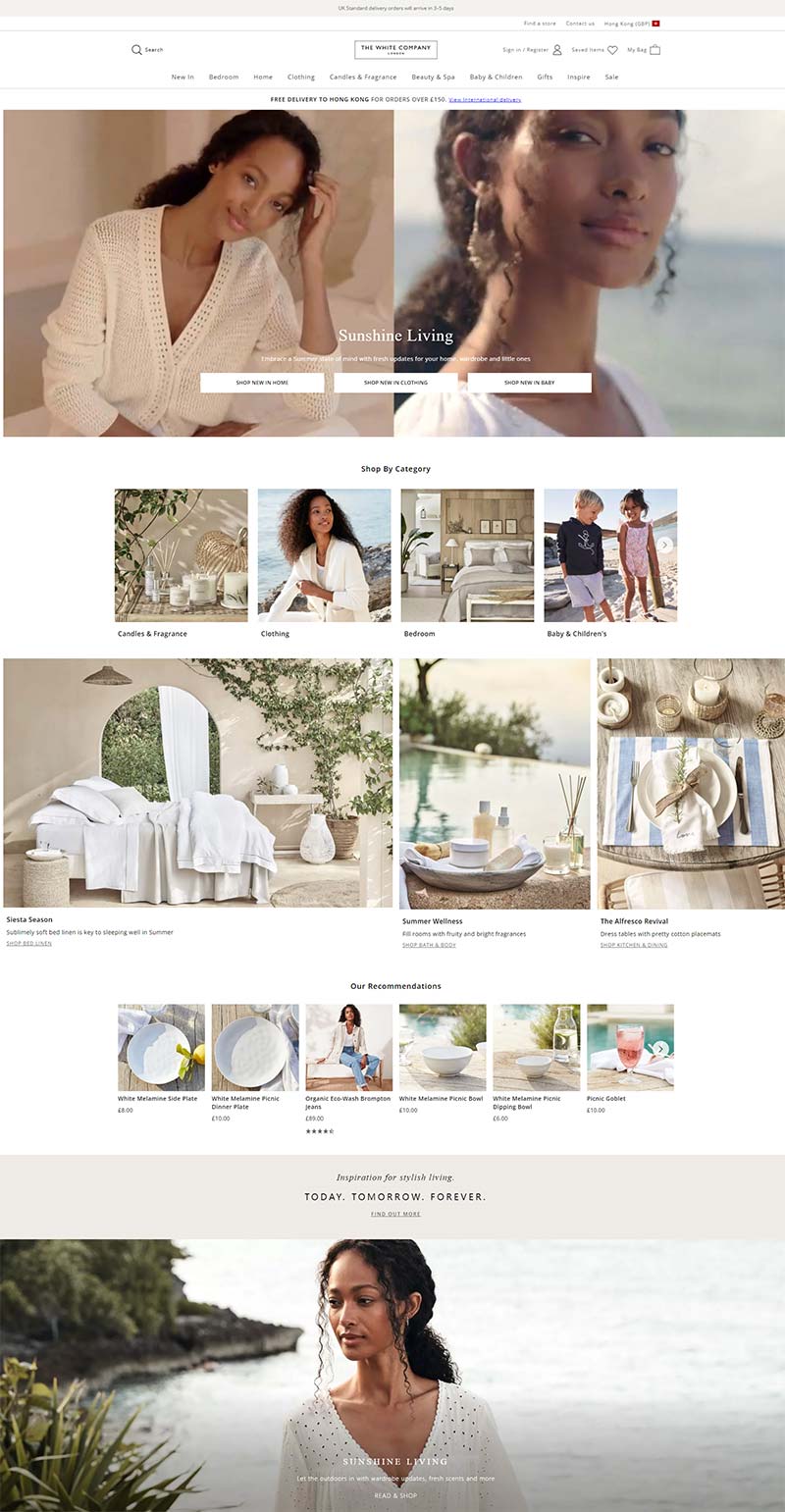 The White Company 英国时尚家居用品购物网站