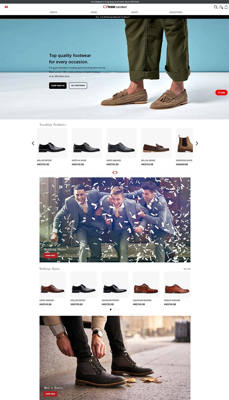 Base London 英国男鞋品牌购物网站