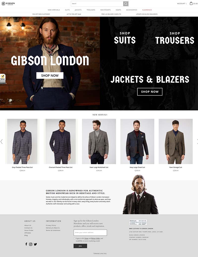 Gibson London 英国工艺男装品牌购物网站
