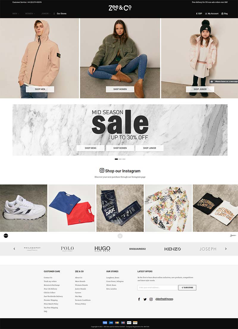 Zee & Co 英国时尚品牌服饰购物网站