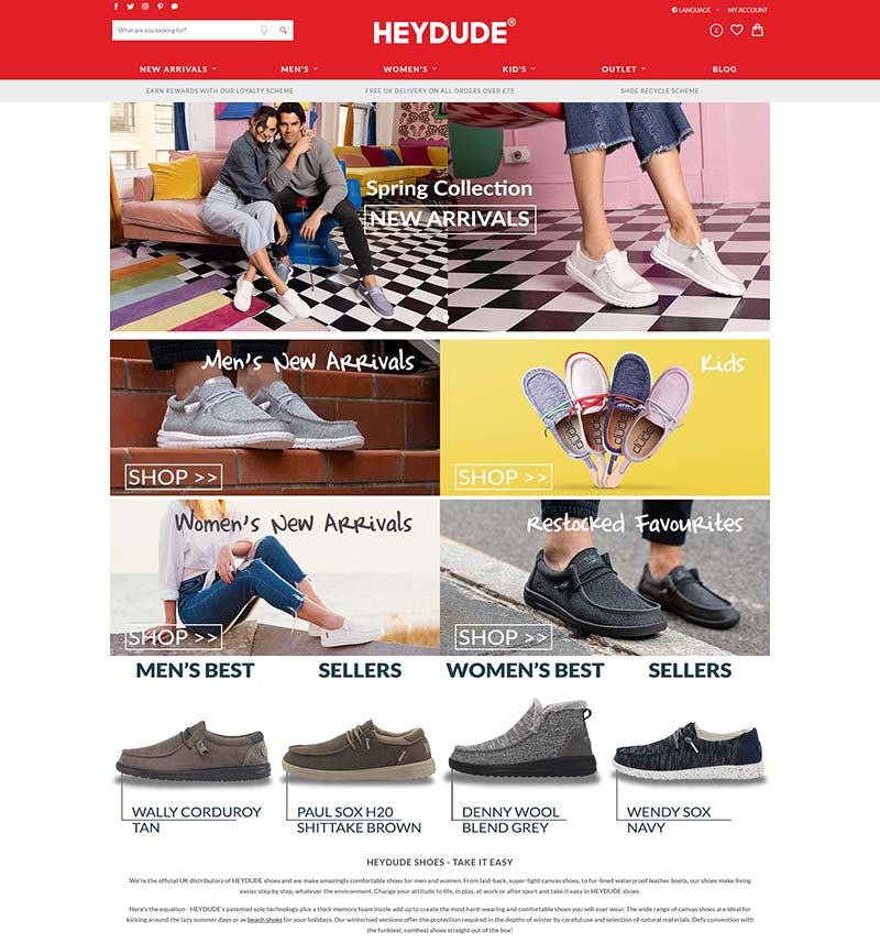 HEYDUDE Shoes 英国时尚鞋履品牌英国官网