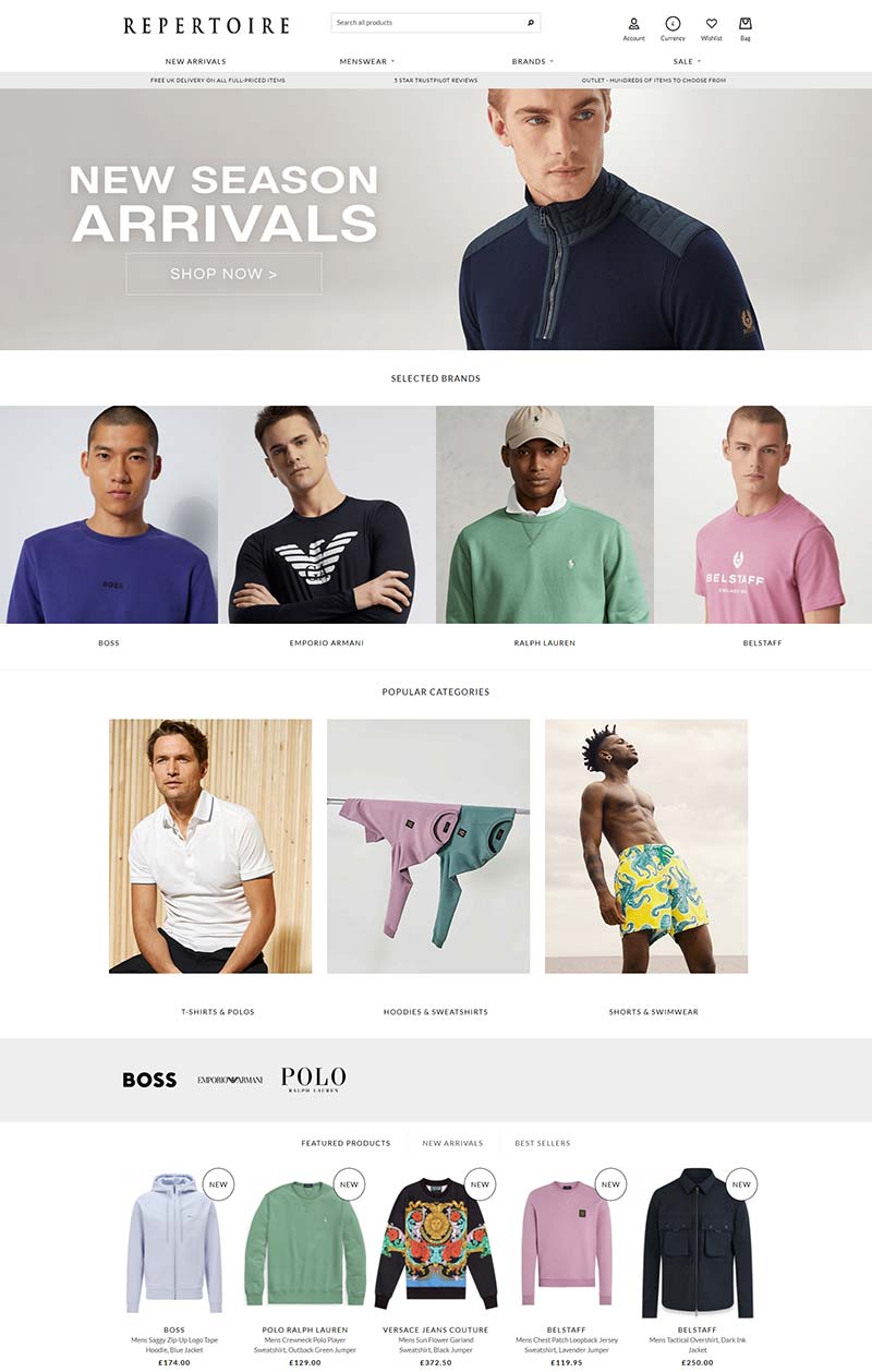 Repertoire Fashion 英国设计师男装品牌购物网站