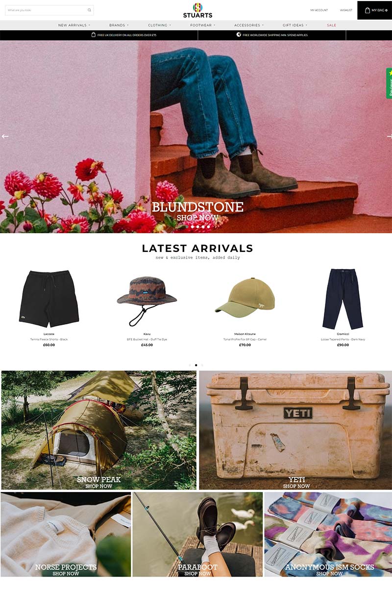 Stuarts London 英国奢华男装品牌购物网站