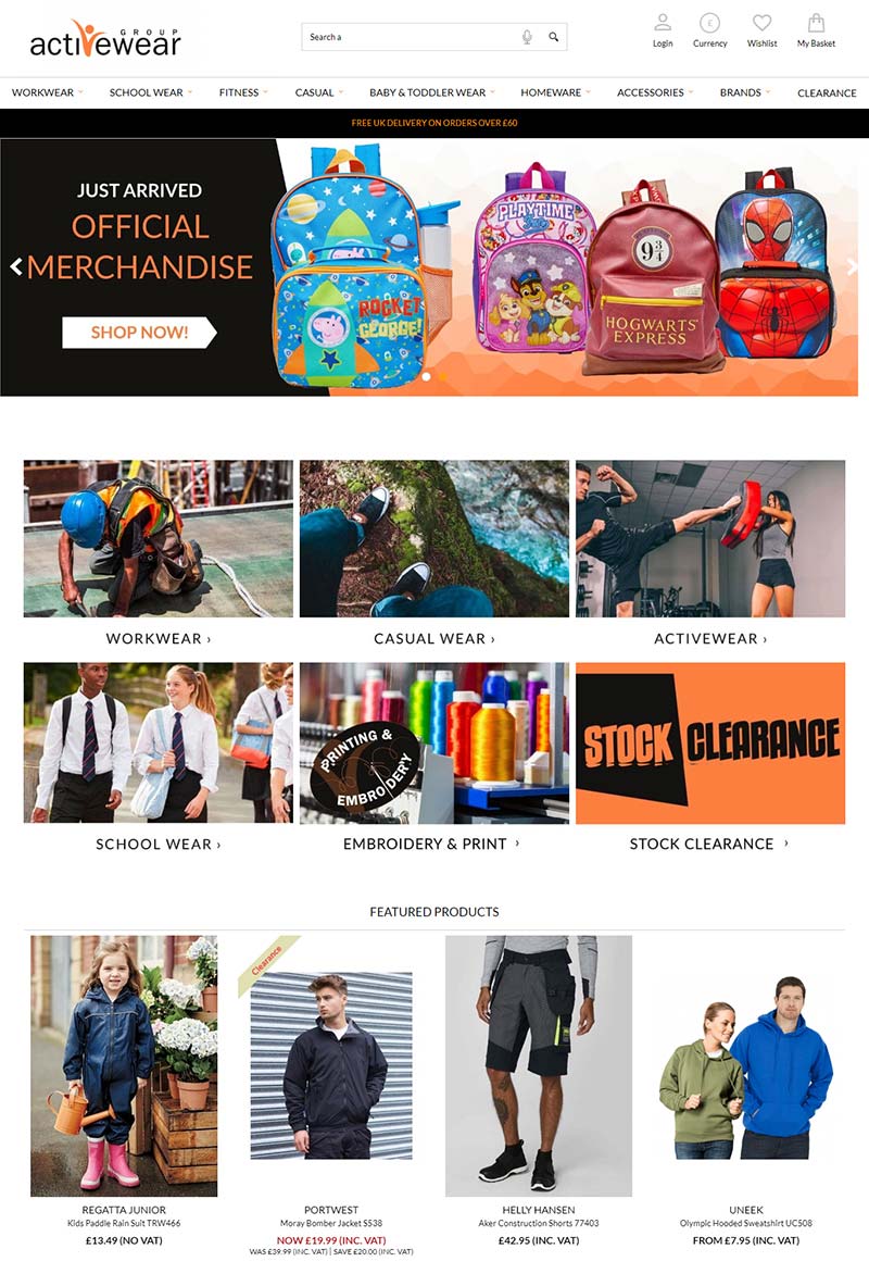 The Activewear Group 英国服饰百货在线零售网站