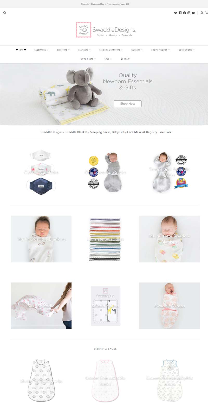 SwaddleDesigns 美国婴儿睡眠产品购物网站
