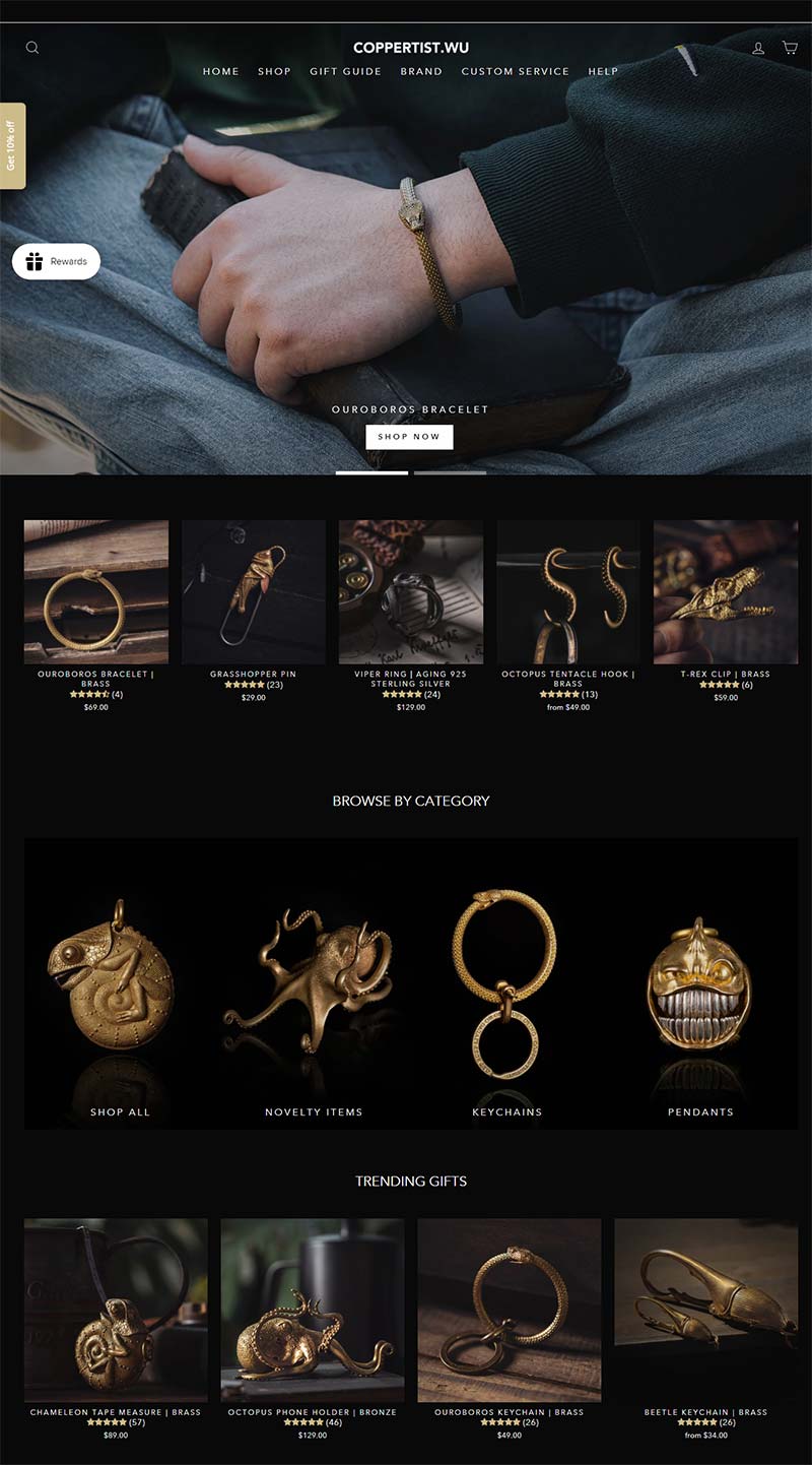 Coppertist.Wu 美国个性金饰礼品购物网站