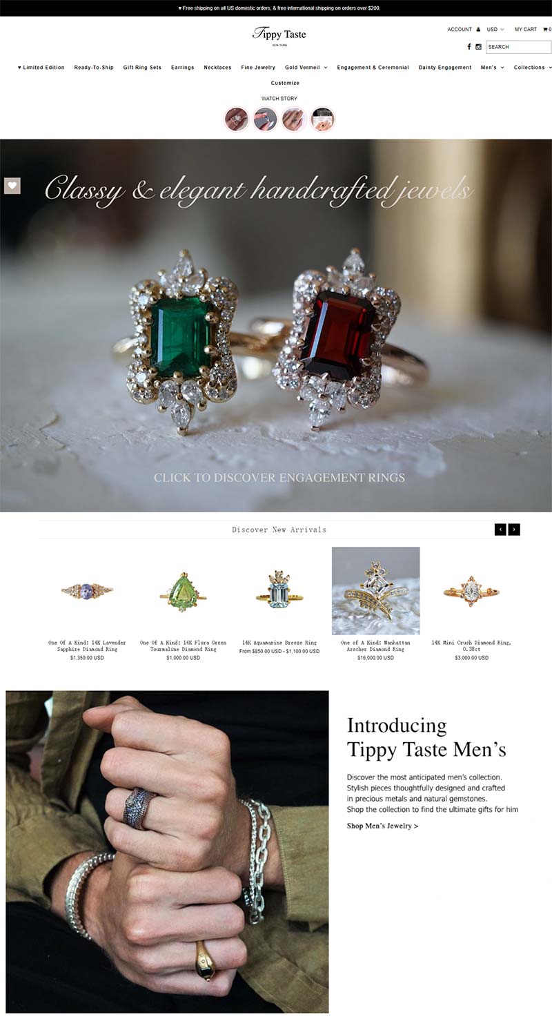 Tippy Taste Jewelry 美国高级珠宝品牌购物网站