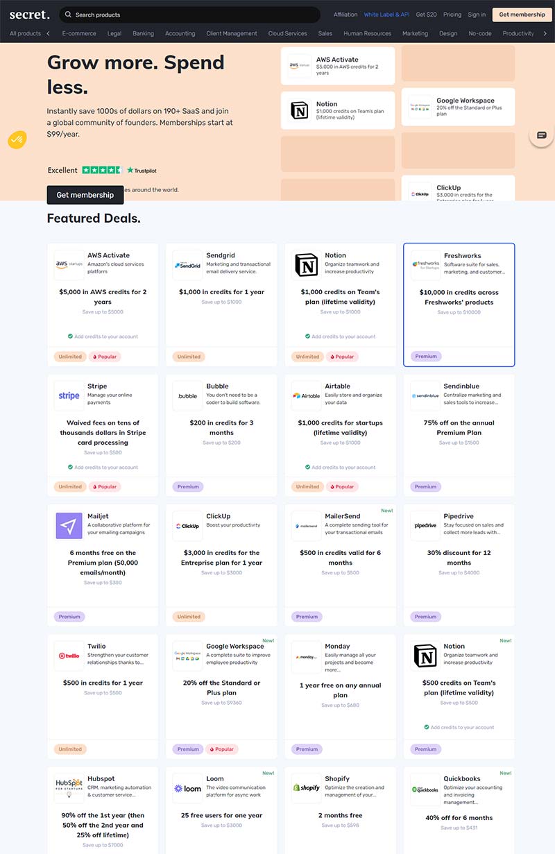 JoinSecret 美国企业孵化器工具平台订阅网站