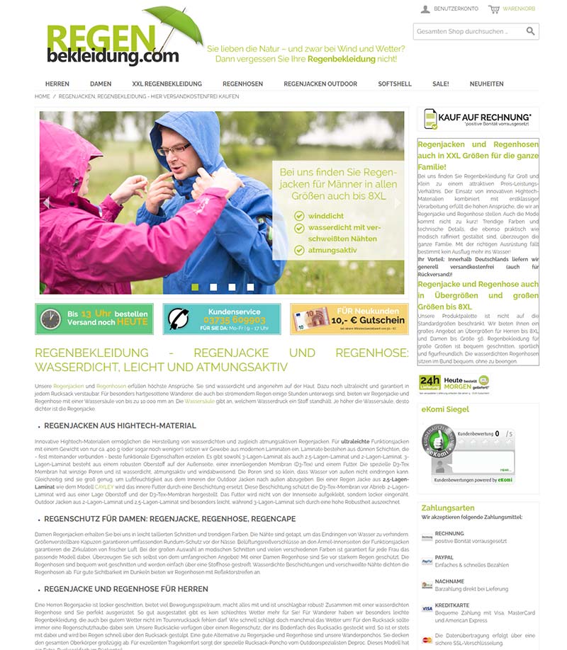 Regenbekleidung 德国雨衣雨具专卖购物网站