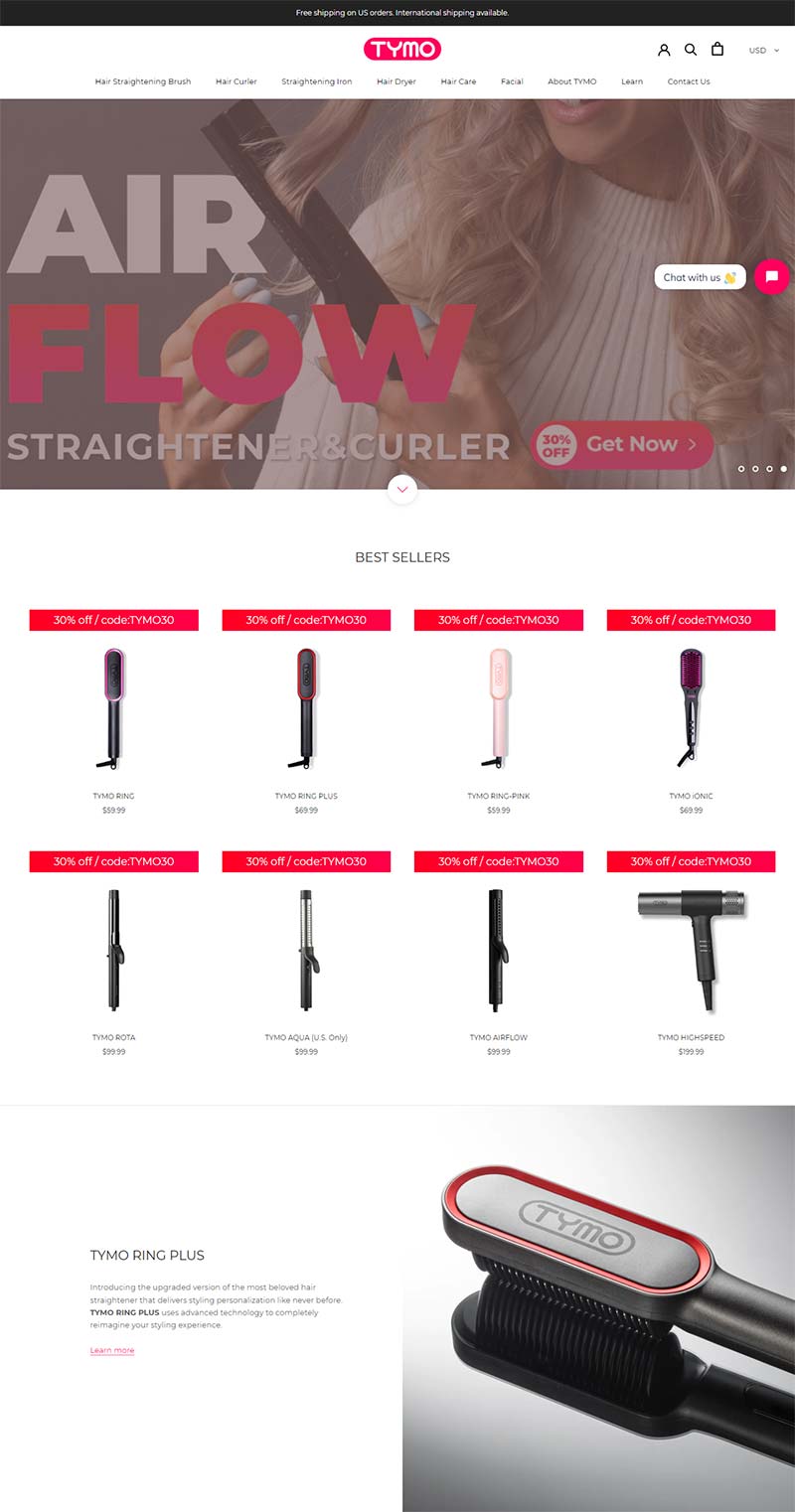 TYMO 美国专业美发工具品牌购物网站