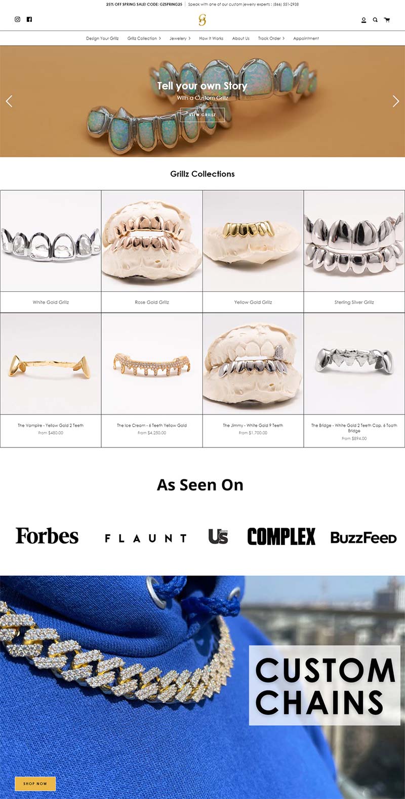 Grillz 美国珠宝定制品牌购物网站