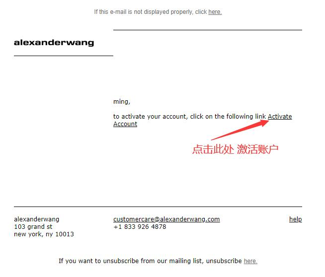 Alexander Wang activate account