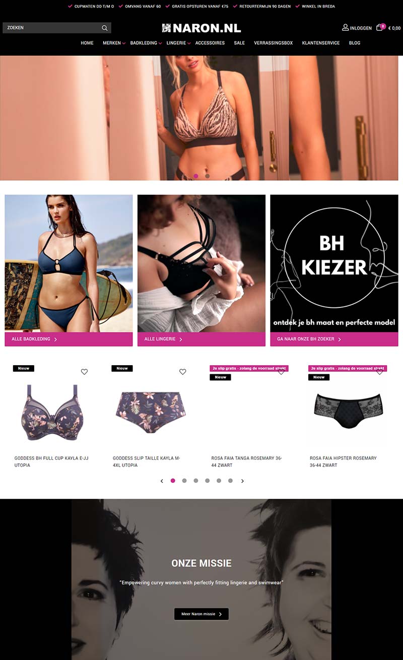 Naron 荷兰女性内衣品牌购物网站