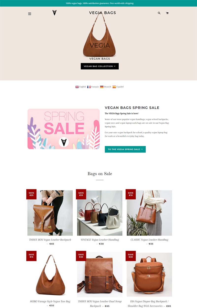 Vegia Bags 瑞典纯素皮包品牌购物网站