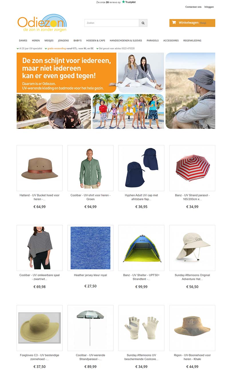 Odiezon 荷兰户外防止外线服饰购物网站