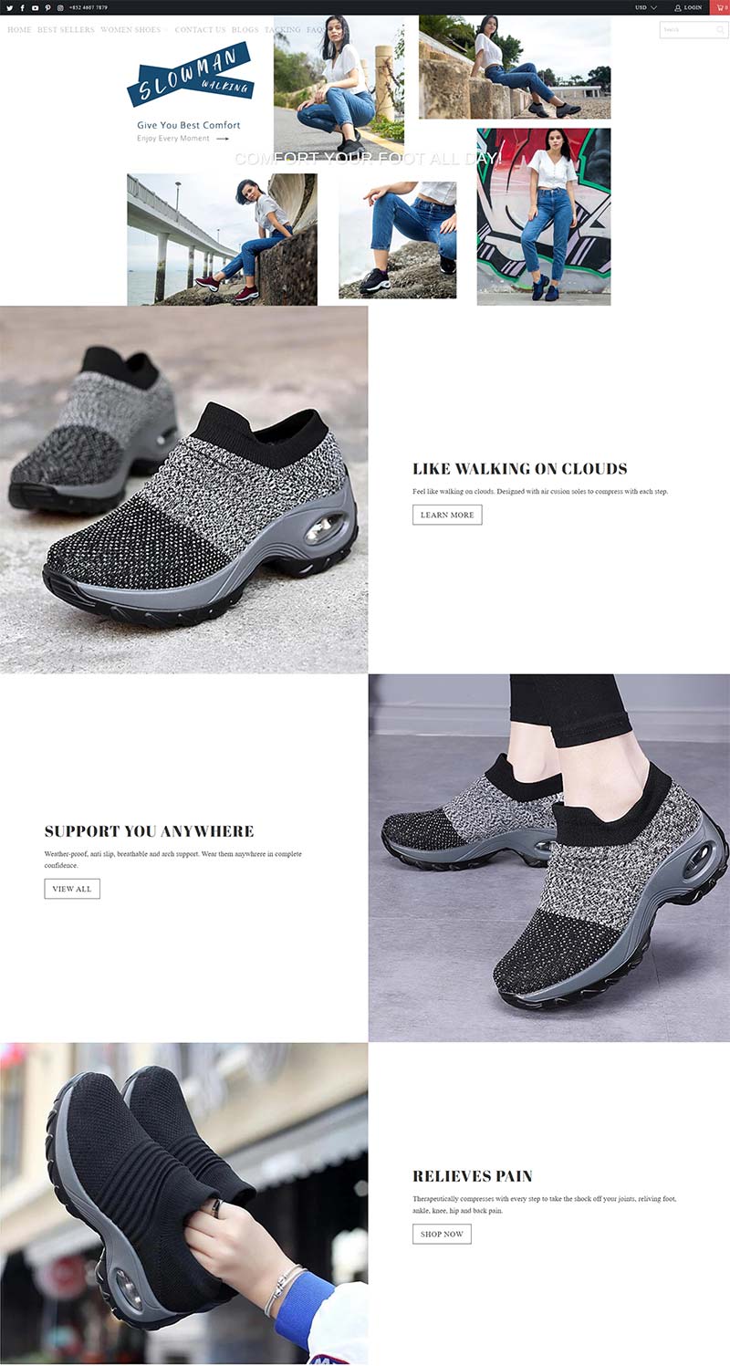 Slowman Walking 美国女士休闲鞋购物网站