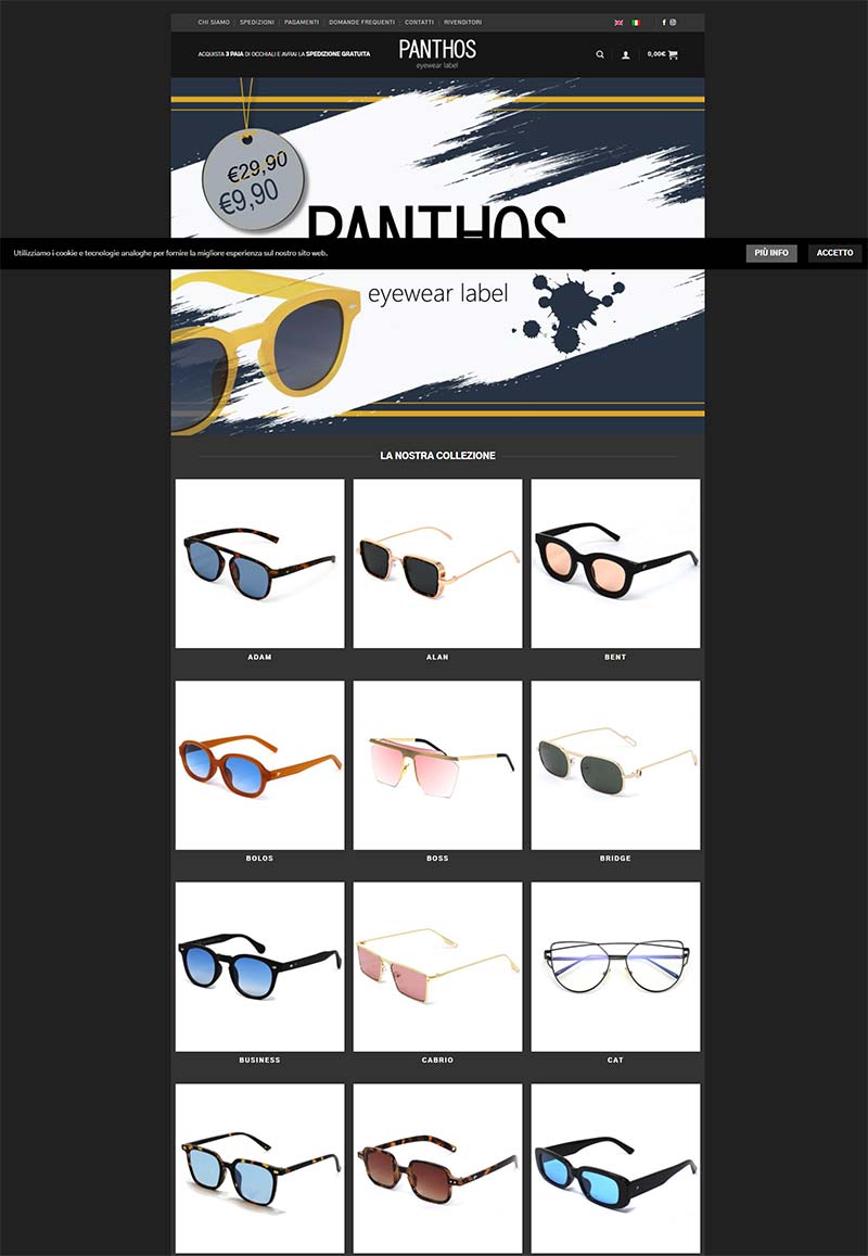 PANTHOS 意大利时尚中性眼镜品牌购物网站