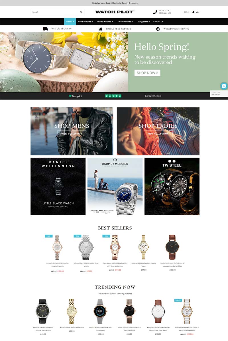 WatchPilot 英国设计师手表品牌购物网站