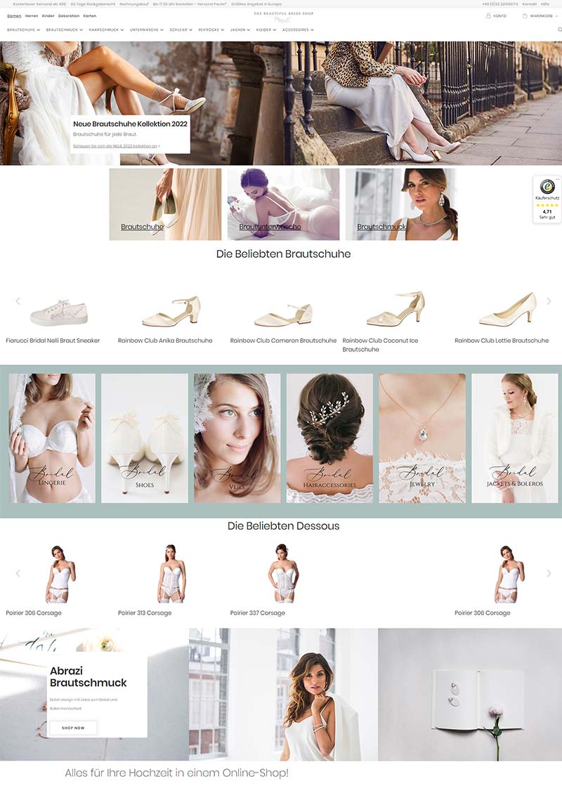 Beautiful Bride Shop 德国婚纱服装配饰品牌购物网站