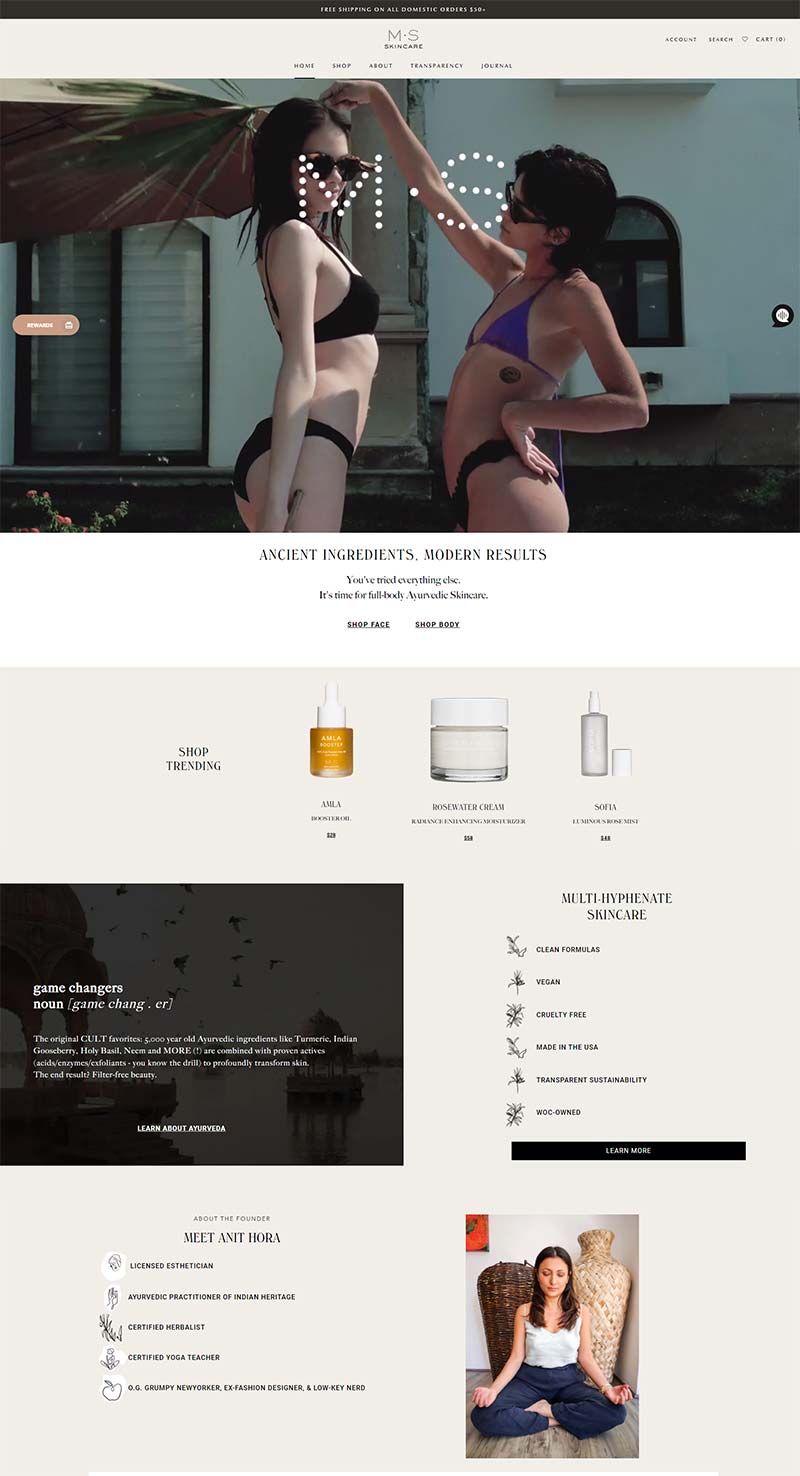 MS Skincare 美国植物药妆护肤品牌购物网站