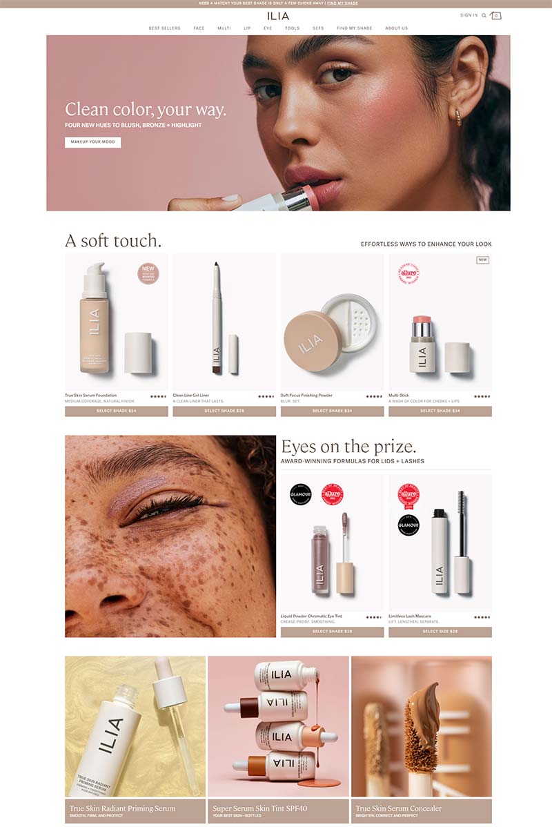 ILIA Beauty 美国美妆护肤品牌购物网站
