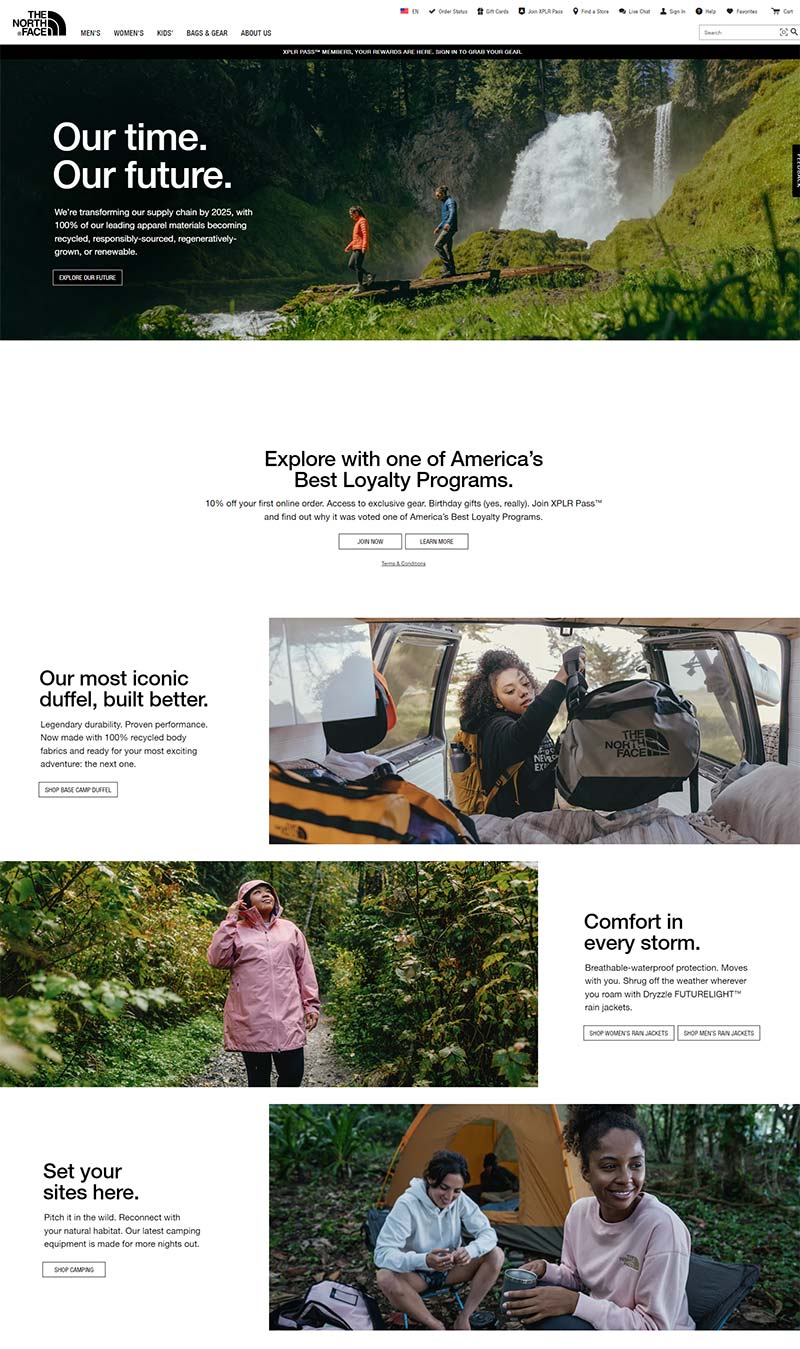 The North Face 美国专业户外运动品牌购物网站