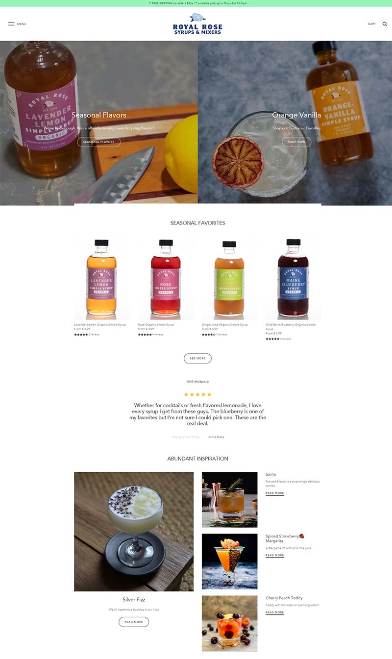 Royal Rose Syrups 美国有机玫瑰糖浆订购网站