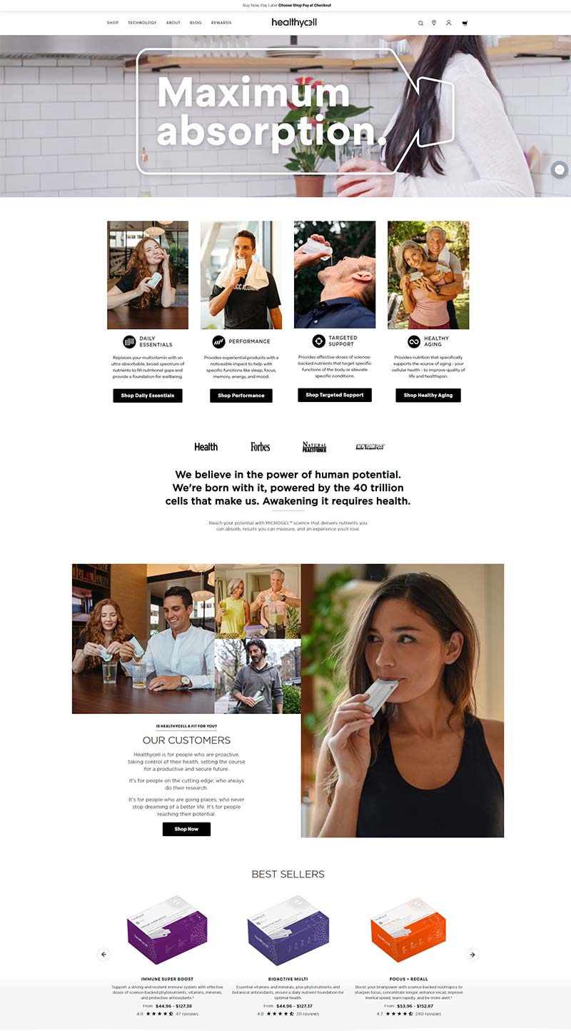 Healthycell 美国健康营养补充剂购物网站