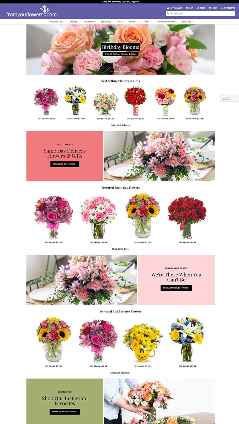 From You Flowers 美国鲜花礼品订购配送网站
