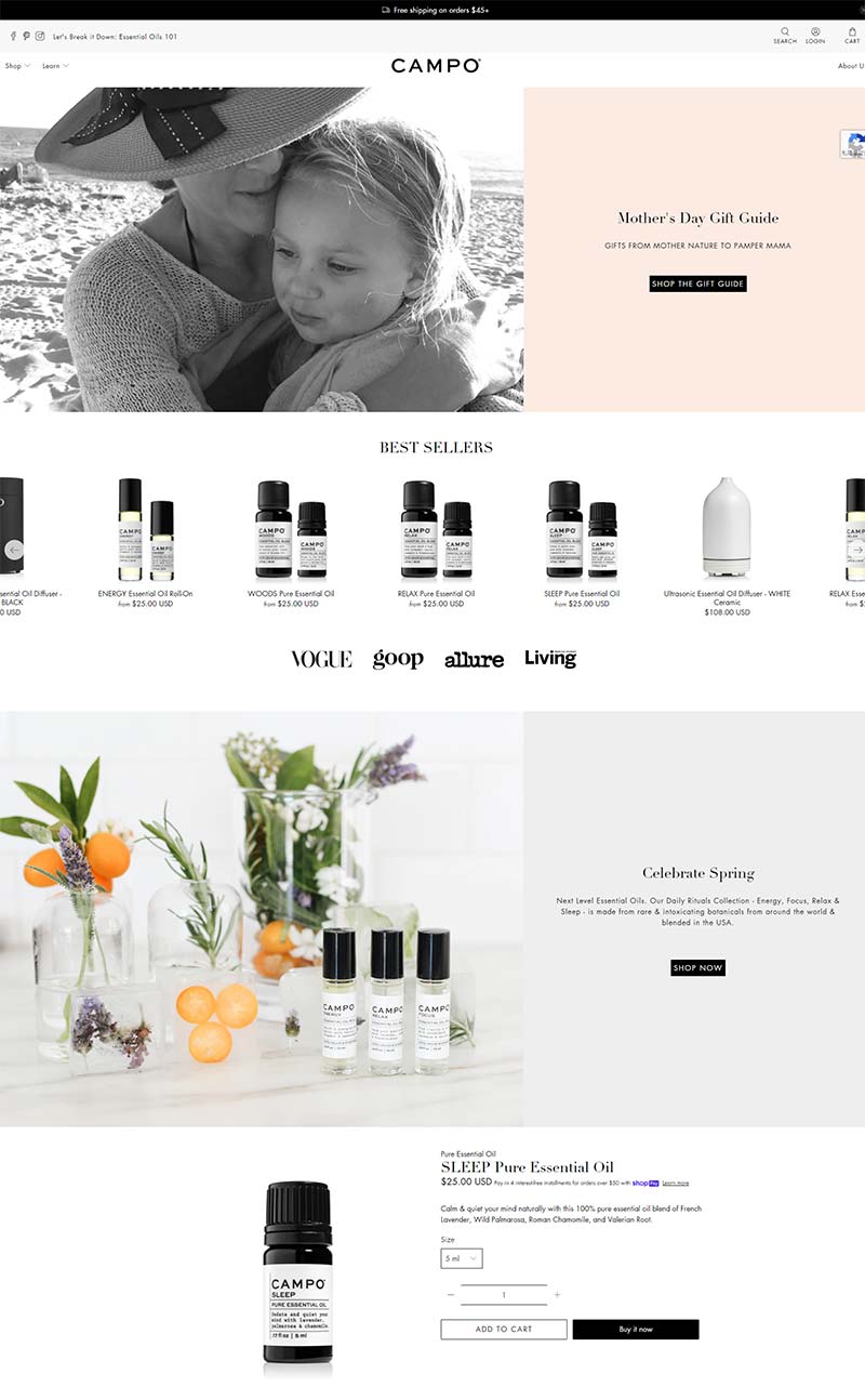 Campo Beauty 美国精油护肤品牌购物网站