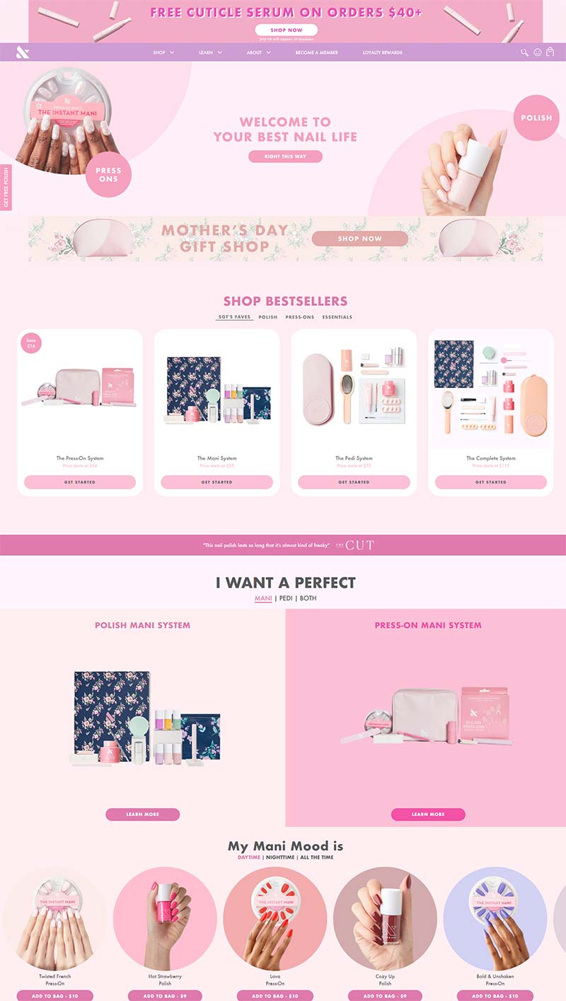 Olive & June 美国沙龙美甲产品购物网站