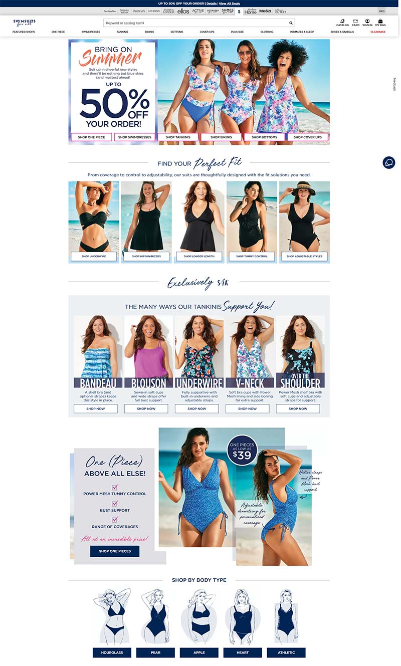 Swimsuits For All 美国泳装品牌购物网站