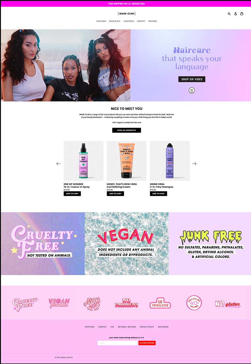 MANE CLUB 美国纯素护发产品购物网站