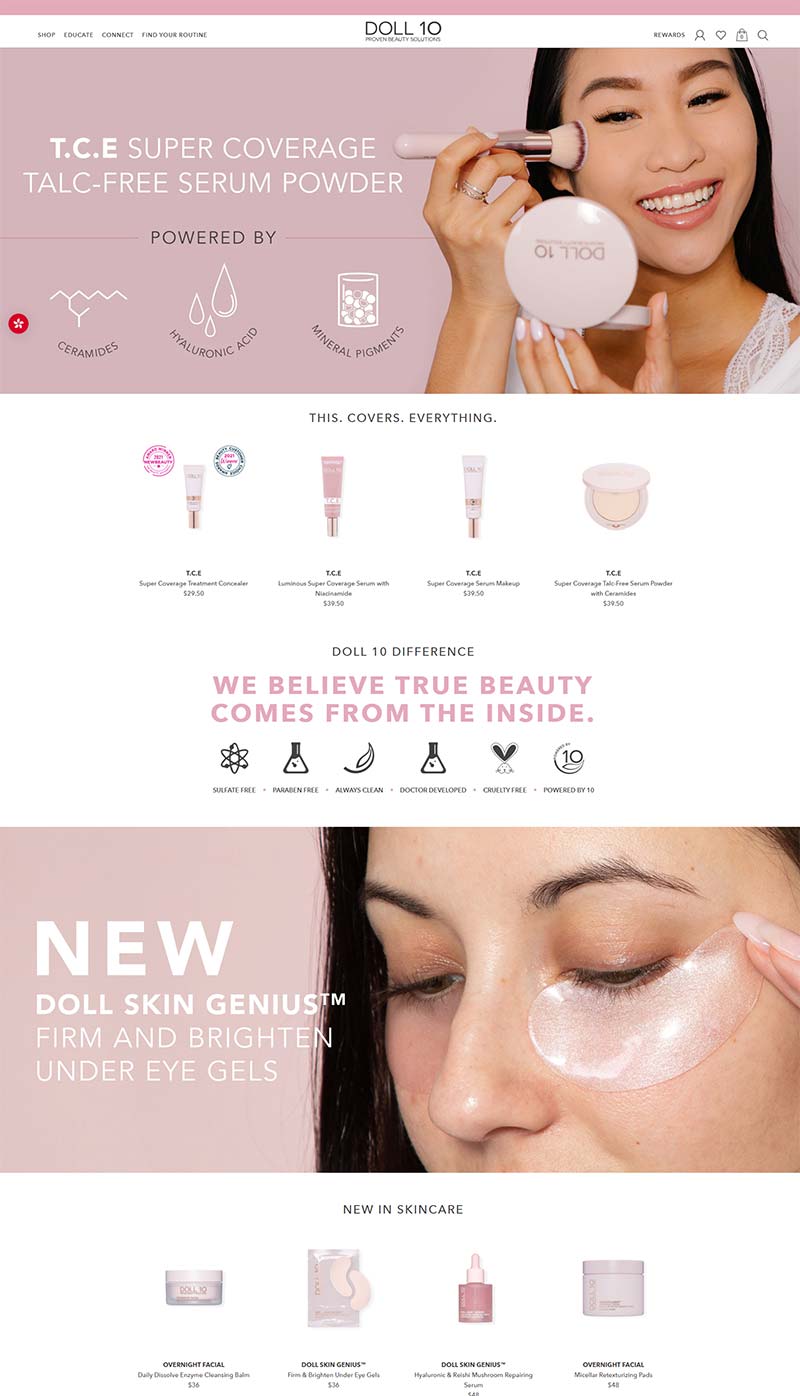 Doll 10 Beauty 美国天然清洁护肤品购物网站
