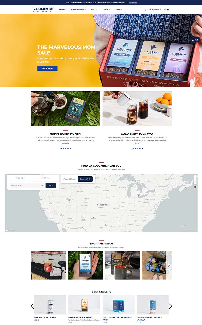 La Colombe 美国烘焙咖啡品牌购物网站