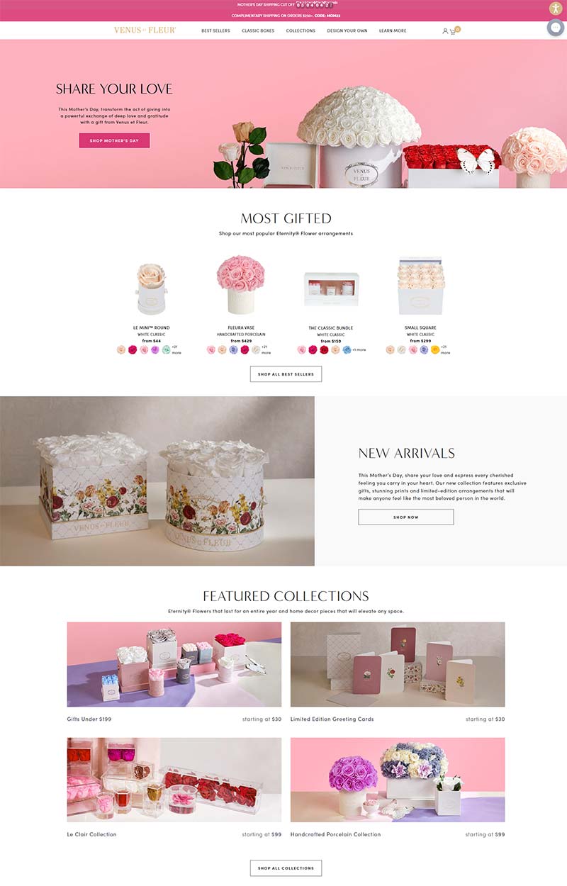 Venus ET Fleur 美国高端鲜花礼品订购网站
