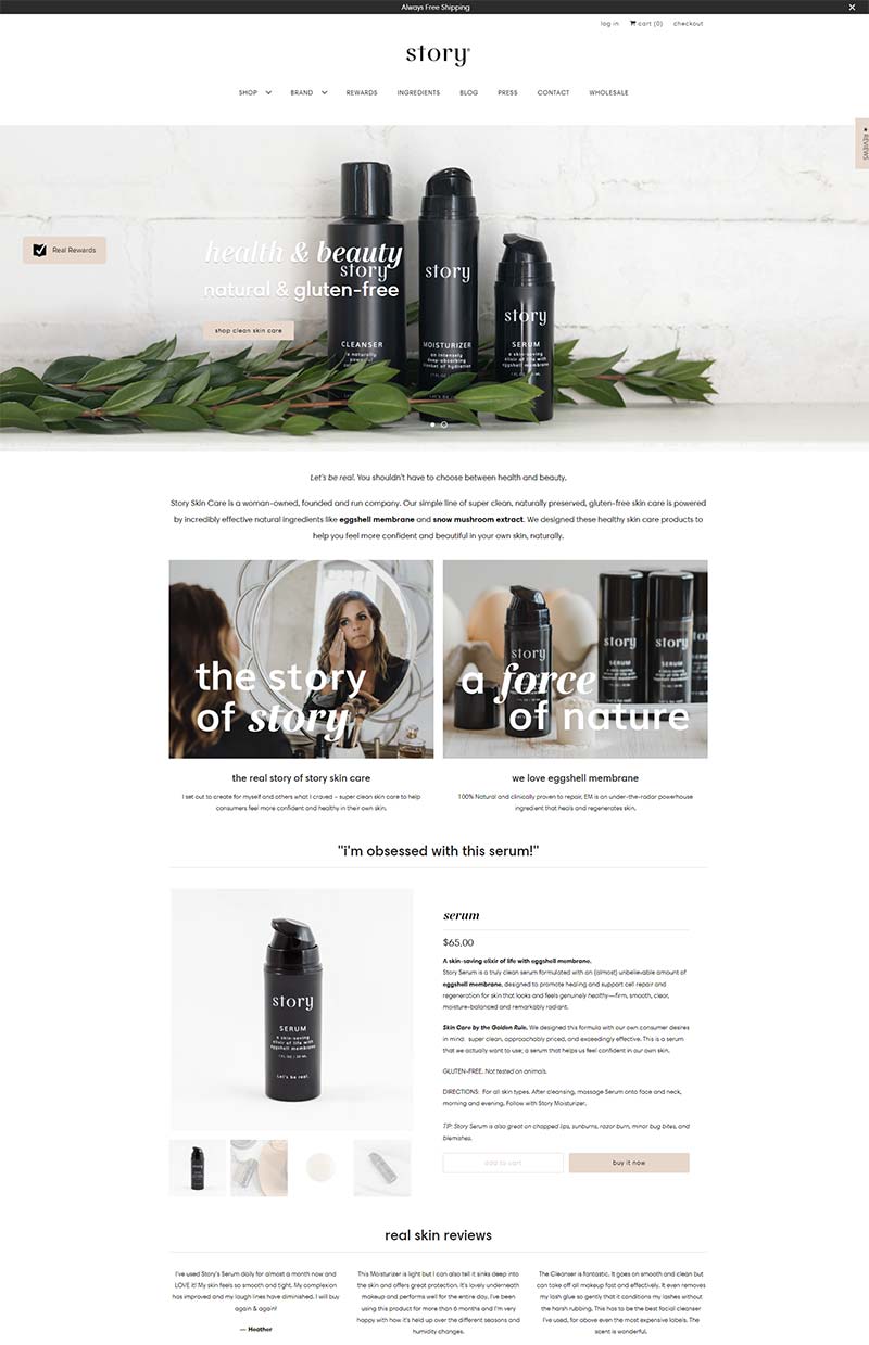 Story Skin Care 美国天然清洁护肤品牌购物网站