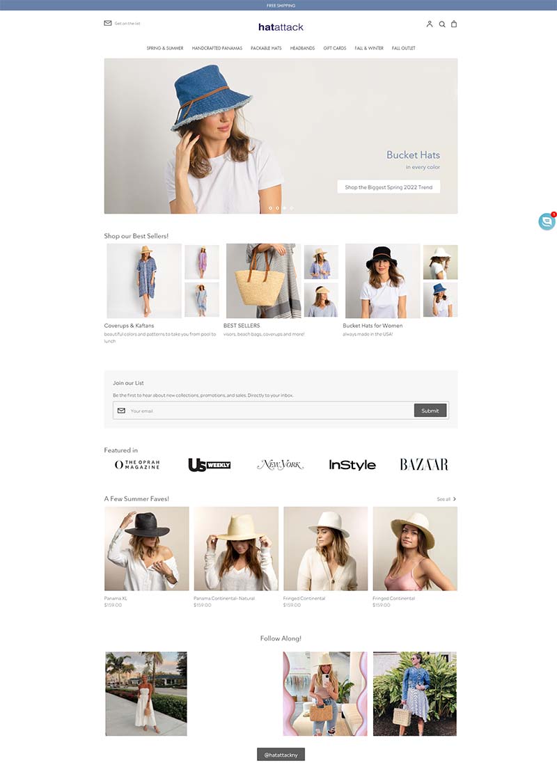 Hat Attack 美国休闲遮阳帽品牌购物网站