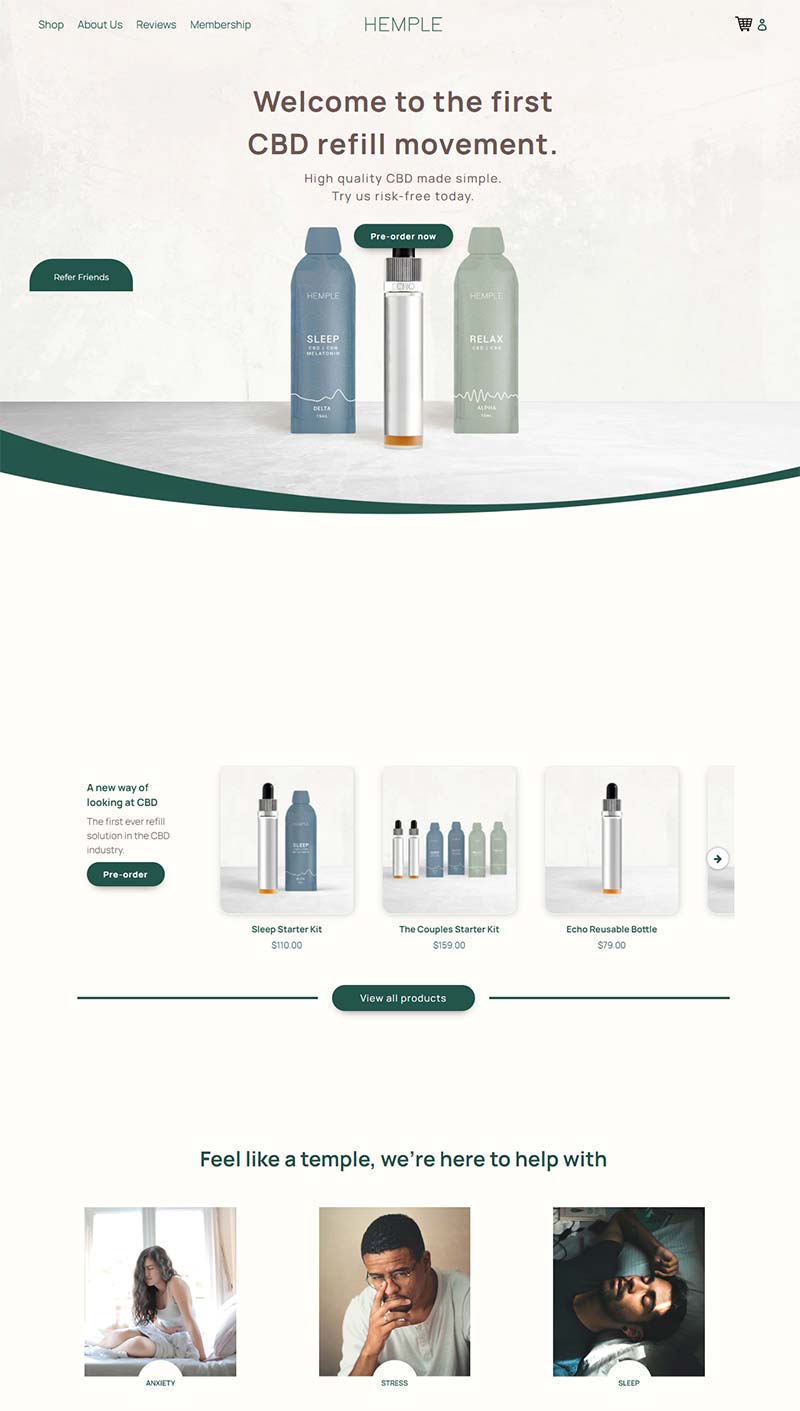 Hemple 美国CBD保健产品购物网站