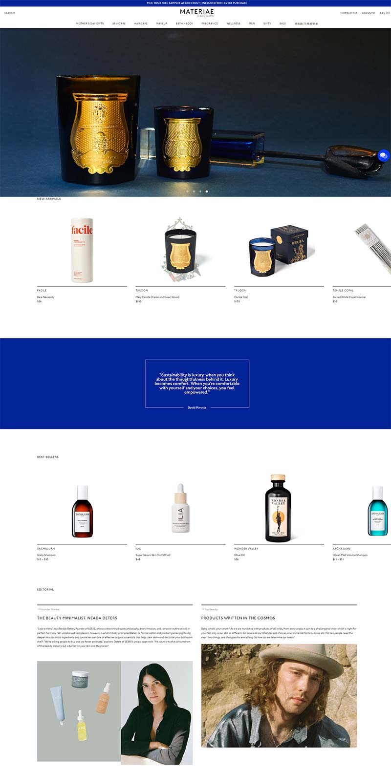 Materiae 美国皮肤护理品牌购物网站