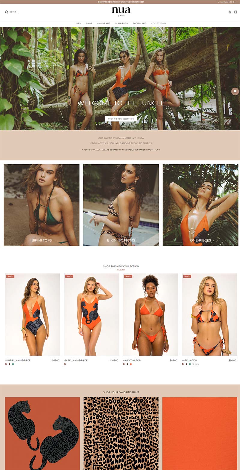 Nua Swim 美国奢华泳装品牌购物网站