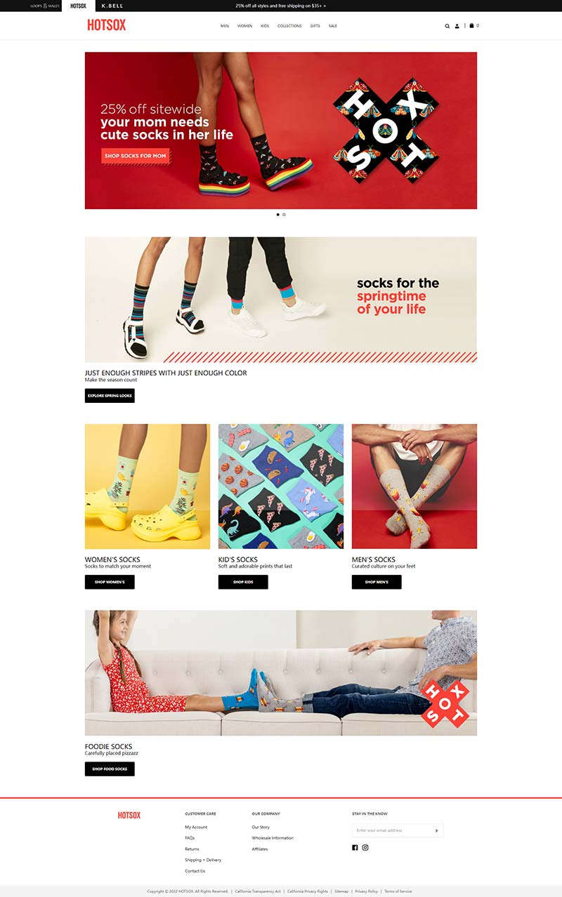 Hotsox 美国时尚袜子配饰购物网站