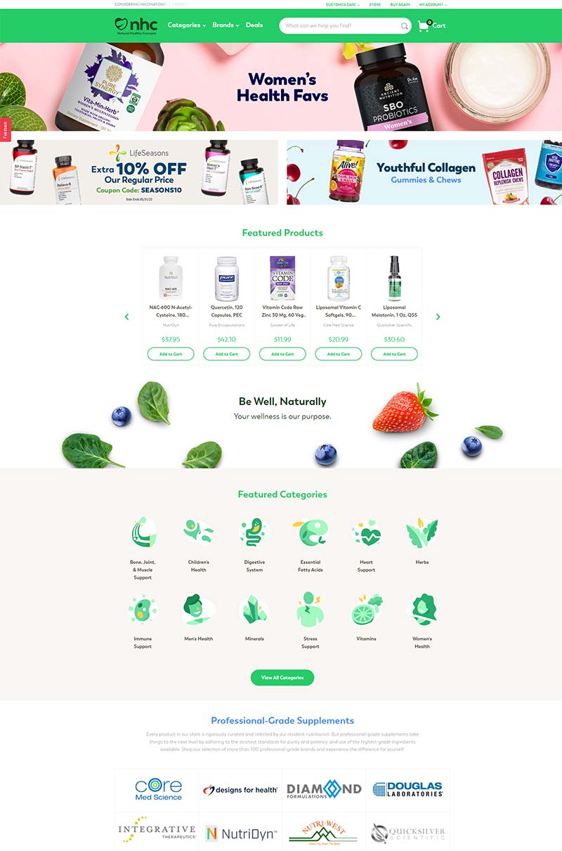 Natural Healthy Concepts 美国营养补充剂品牌购物网站