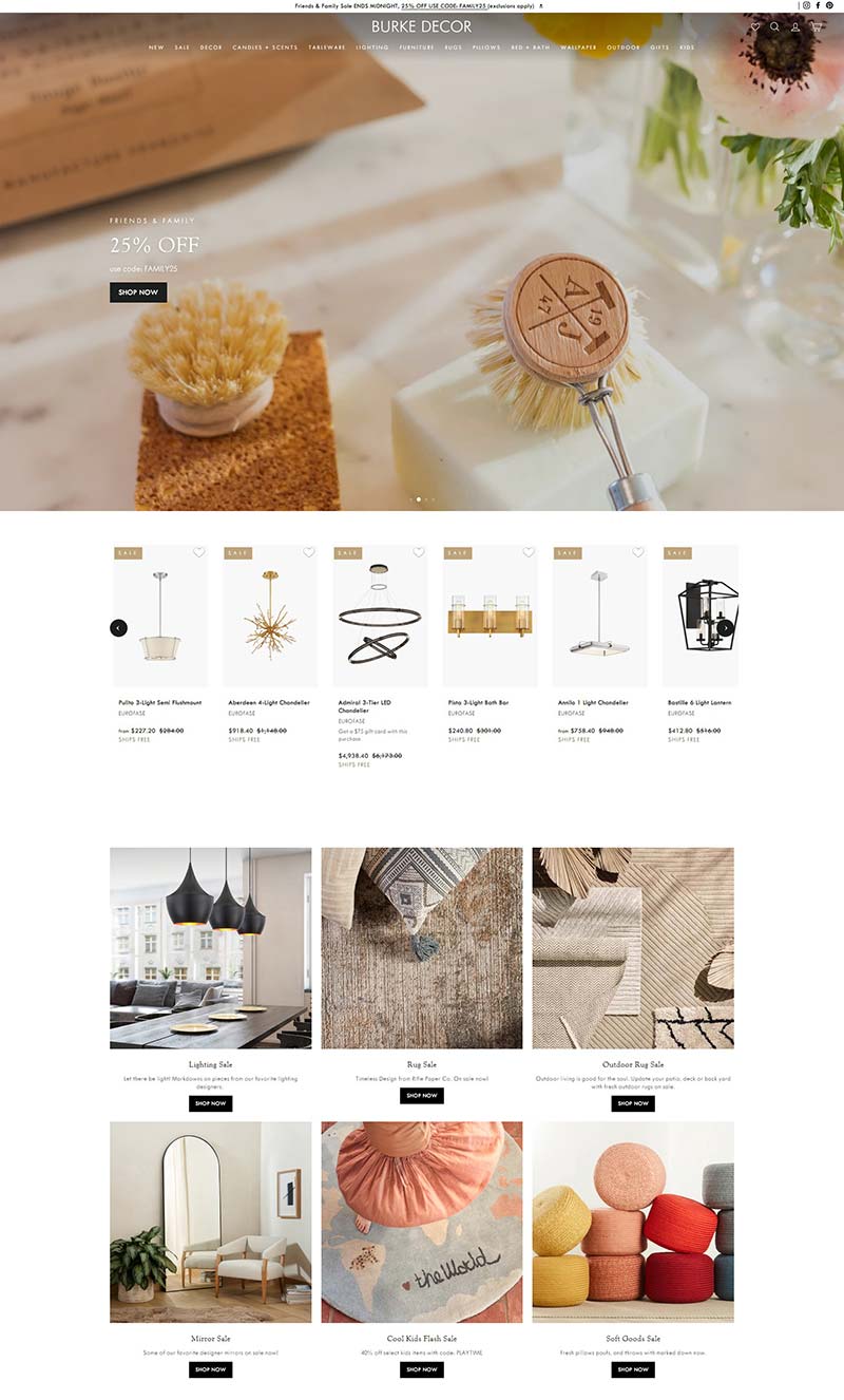 Burke Decor 美国时尚家居装饰品牌购物网站